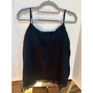 Sonoma Lace Trim Camisole Women PXL Black Excellent Adjustable Straps Cotton